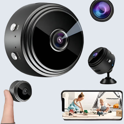 AB SmartEye Mini Wireless WiFi Security Camera | HD 1080p Indoor Video Recorder with Low Light Vision | Portable & Magnetic | Home, Office, and Baby Monitor